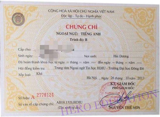 Văn bằng tiếng Anh A, B, C