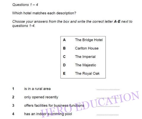 IELTS Listening - Matching