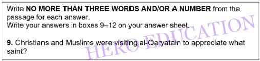 IELTS Reading - short answers